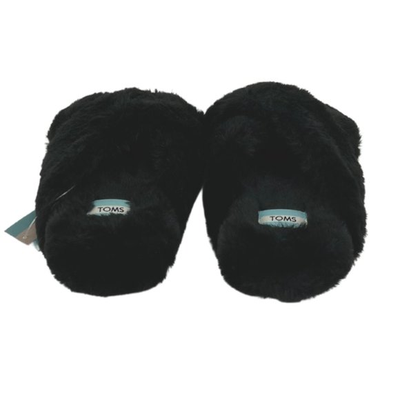 TOMS | Women's Susie Faux Fur Slipper | Black | Various Sizes - Picture 5 of 6